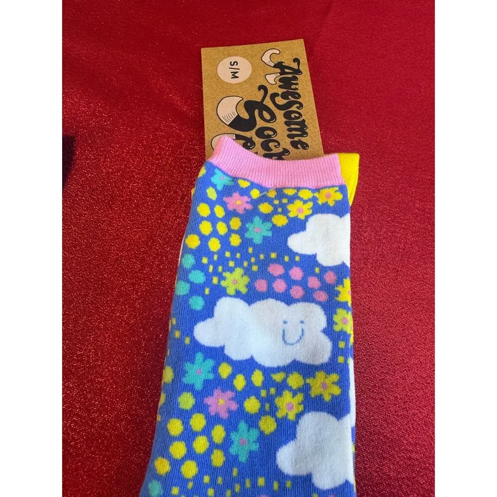 Bundle  2 New Awesome Socks Club Crew Socks 